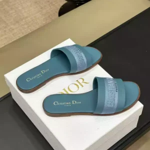 Dior Dway Slide Calfskin and Embroidered Cotton - SD27