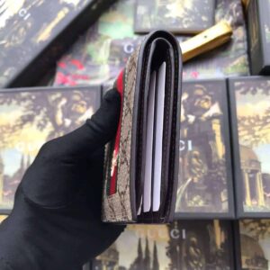 Gucci GG Supreme Canvas Web Bee Embroidered Compact Wallet - GW21