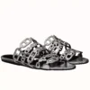 Hermes Thalassa Slide Sandals In Silver Lambskin - HSM42