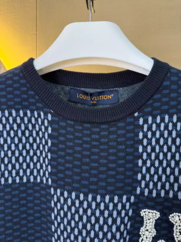 Louis Vuitton Damier Short-Sleeved Crewneck With LV Crystal Patch - LT104