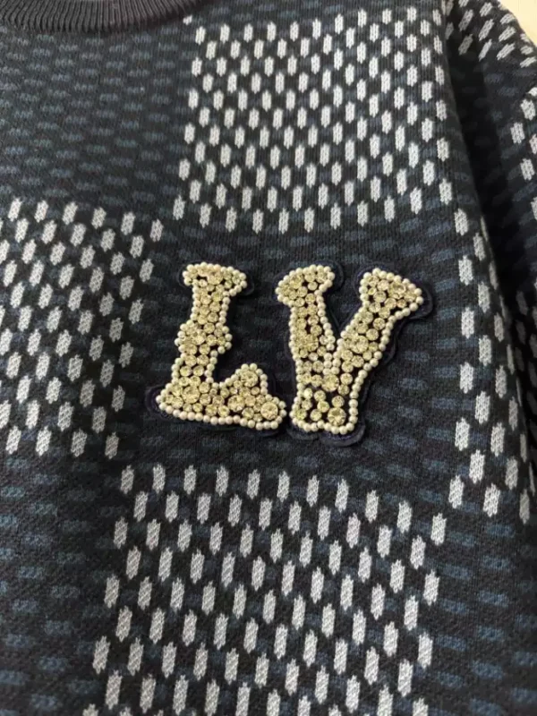 Louis Vuitton Damier Short-Sleeved Crewneck With LV Crystal Patch - LT104