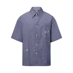Louis Vuitton Embroidered Chambray Short-Sleeved Shirt - LST37