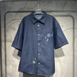 Louis Vuitton Embroidered Chambray Short-Sleeved Shirt - LST37