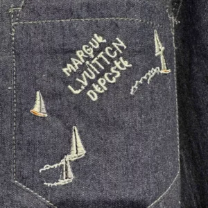 Louis Vuitton Embroidered Chambray Short-Sleeved Shirt - LST37