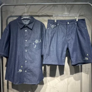 Louis Vuitton Embroidered Chambray Short-Sleeved Shirt - LST37