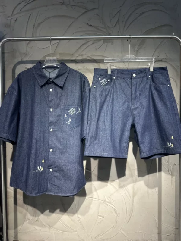 Louis Vuitton Embroidered Chambray Short-Sleeved Shirt - LST37