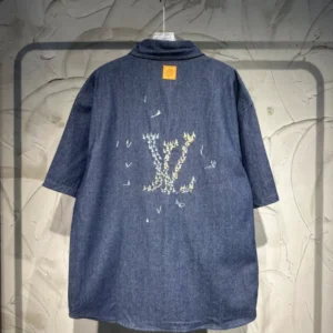 Louis Vuitton Embroidered Chambray Short-Sleeved Shirt - LST37