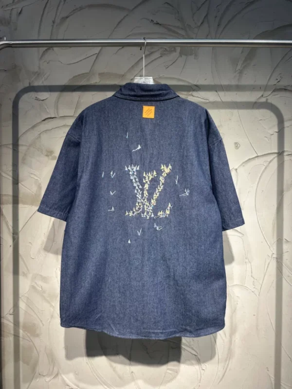 Louis Vuitton Embroidered Chambray Short-Sleeved Shirt - LST37