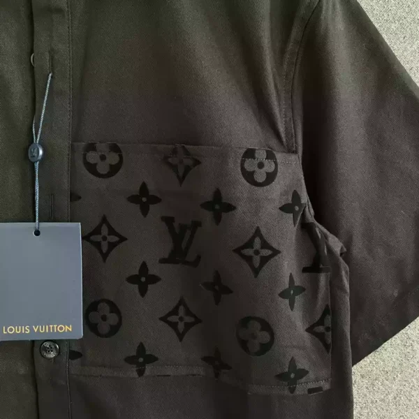 Louis Vuitton Flocked Short-Sleeved Cotton Shirt - LST25