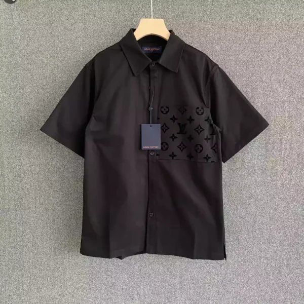 Louis Vuitton Flocked Short-Sleeved Cotton Shirt - LST25