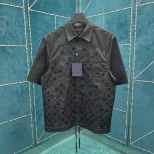 Louis Vuitton Monogram Flowers Embroidered Short-Sleeved Shirt - LST33