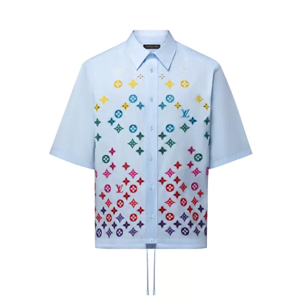 Louis Vuitton Monogram Flowers Embroidered Short-Sleeved Shirt - LST34