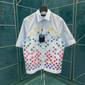 Louis Vuitton Monogram Flowers Embroidered Short-Sleeved Shirt - LST34