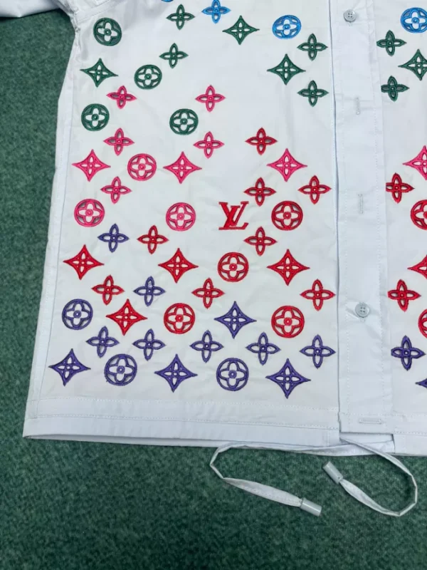 Louis Vuitton Monogram Flowers Embroidered Short-Sleeved Shirt - LST34