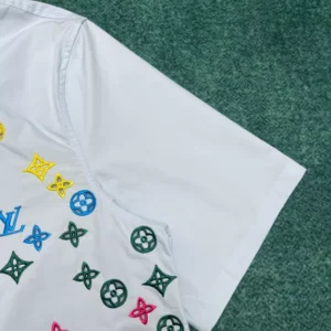 Louis Vuitton Monogram Flowers Embroidered Short-Sleeved Shirt - LST34
