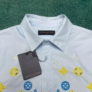 Louis Vuitton Monogram Flowers Embroidered Short-Sleeved Shirt - LST34