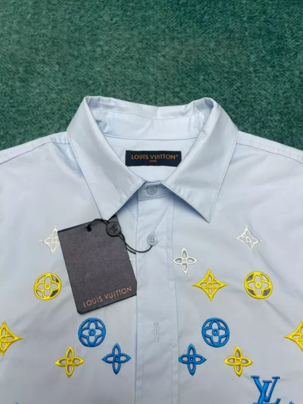 Louis Vuitton Monogram Flowers Embroidered Short-Sleeved Shirt - LST34