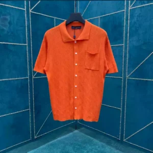 Louis Vuitton Monogram Pointelle Short-Sleeved Cotton Shirt - LST26