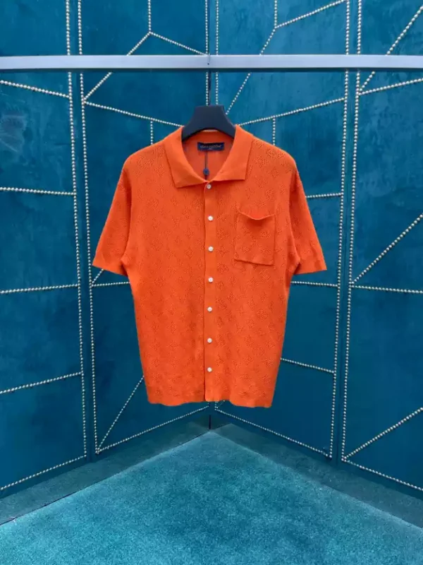Louis Vuitton Monogram Pointelle Short-Sleeved Cotton Shirt - LST26
