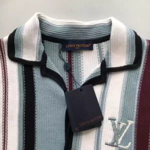 Louis Vuitton Striped Crochet Short-Sleeved Shirt - LST24