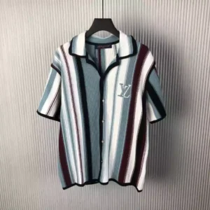 Louis Vuitton Striped Crochet Short-Sleeved Shirt - LST24