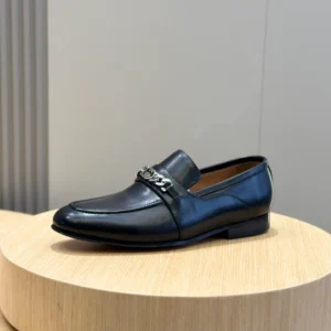Gucci Men's Leather Loafers With Interlocking G In Black - GL30