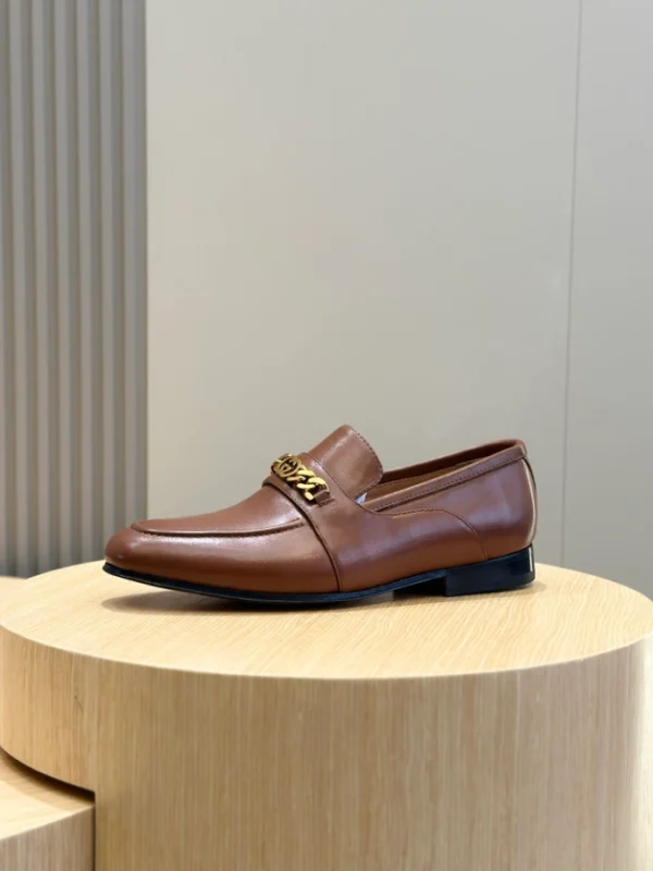 Gucci Men's Leather Loafers With Interlocking G In Brown - GL29