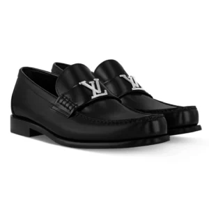 Louis Vuitton Major Loafers Black Glazed Calf Leather - LL37