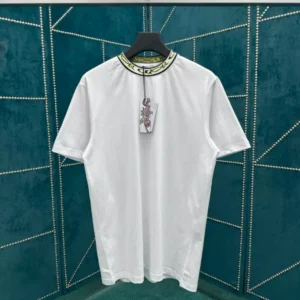 Dior And Lewis Hamilton T-Shirt Relaxed Fit White Cotton Jersey - DT63