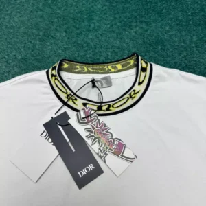 Dior And Lewis Hamilton T-Shirt Relaxed Fit White Cotton Jersey - DT63
