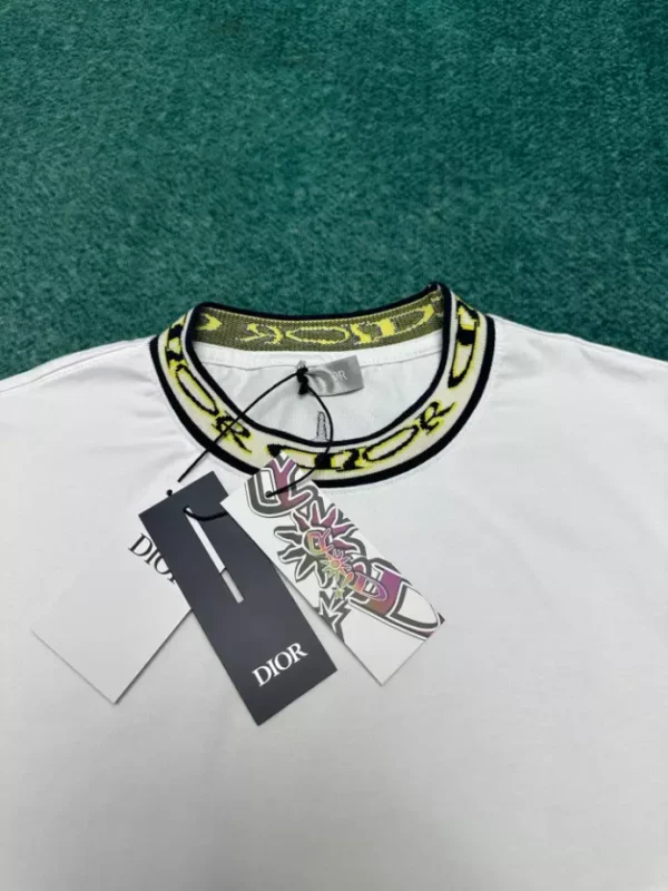 Dior And Lewis Hamilton T-Shirt Relaxed Fit White Cotton Jersey - DT63