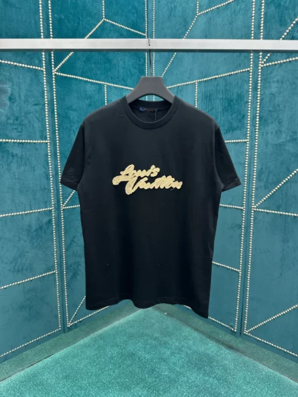 Louis Vuitton Embroidered Signature T-Shirt in Black - LT130