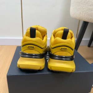 Dior B44 Blade Sneaker White Technical Mesh and Yellow Technical Fabric - DS171