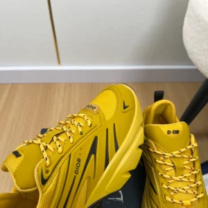 Dior B44 Blade Sneaker White Technical Mesh and Yellow Technical Fabric - DS171