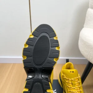 Dior B44 Blade Sneaker White Technical Mesh and Yellow Technical Fabric - DS171