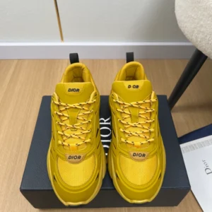 Dior B44 Blade Sneaker White Technical Mesh and Yellow Technical Fabric - DS171