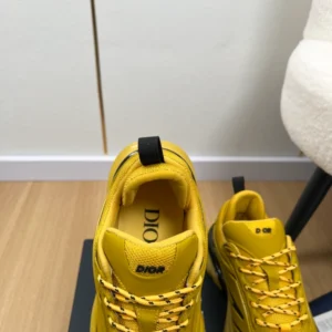 Dior B44 Blade Sneaker White Technical Mesh and Yellow Technical Fabric - DS171