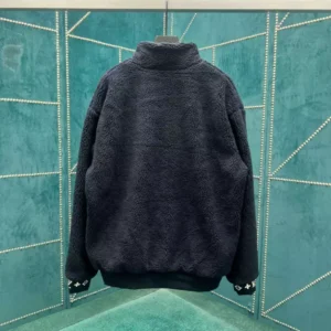 Louis Vuitton Leather Patch Fleece Blouson - LK57