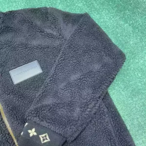 Louis Vuitton Leather Patch Fleece Blouson - LK57
