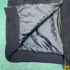 Louis Vuitton Leather Patch Fleece Blouson - LK57