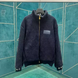 Louis Vuitton Leather Patch Fleece Blouson - LK57