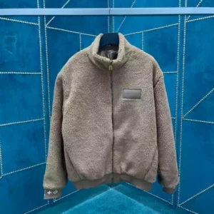 Louis Vuitton Leather Patch Fleece Blouson - LK58