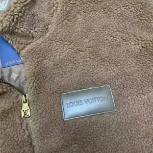 Louis Vuitton Leather Patch Fleece Blouson - LK58