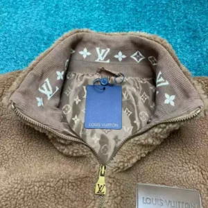 Louis Vuitton Leather Patch Fleece Blouson - LK58