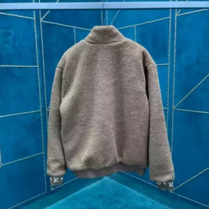 Louis Vuitton Leather Patch Fleece Blouson - LK58