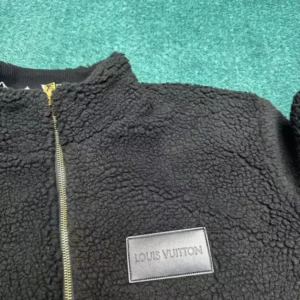 Louis Vuitton Leather Patch Fleece Blouson - LK59
