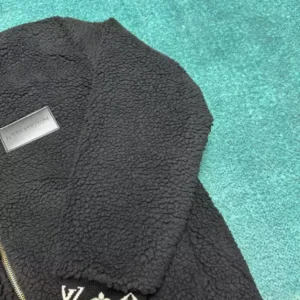 Louis Vuitton Leather Patch Fleece Blouson - LK59