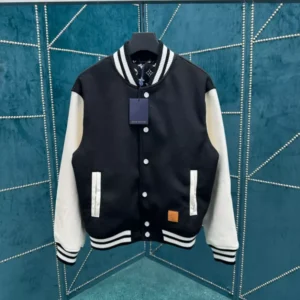 Louis Vuitton Leather Signature Varsity Jacket - LK46
